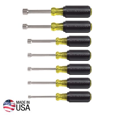 Klein Tools Nut Driver Set, 3-Inch Shafts, Cushion-Grip, 7-Piece