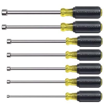 Klein Tools Nut Driver Set, Magnetic Nut Drivers, 6-Inch Shafts, 7-Piece