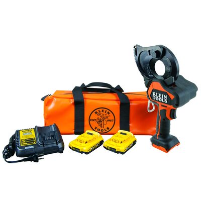 Klein Tools Battery-Operated Cu/Al Closed-Jaw Cutter, 2 Ah