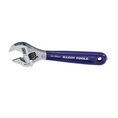 Klein Tools Slim-Jaw Adjustable Wrench, 4-Inch