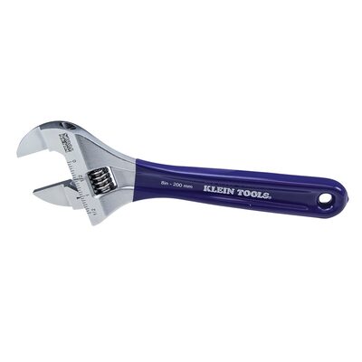 Klein Tools Slim-Jaw Adjustable Wrench, 8-Inch