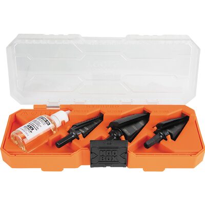 Klein Tools Premium Electrician's 3/8-Inch Hex Step Bit Set, 3 Piece