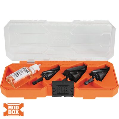 Klein Tools Premium Electrician's Quick Release Step Bit Set, 3 Piece