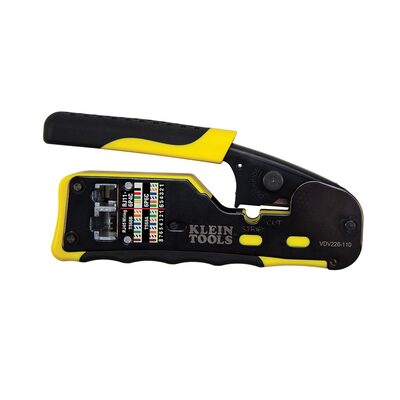 Klein Tools Ratcheting Ethernet Cable Crimper / Stripper / Cutter, for Pass-Thru&trade;