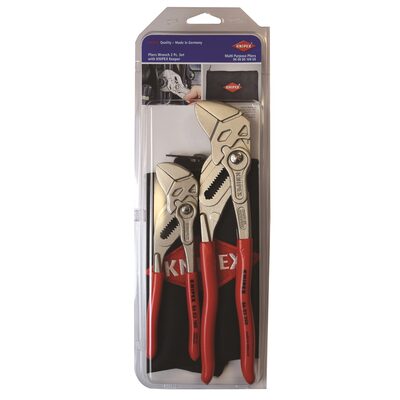 KNIPEX 2PC PLIERS WRENCH SET WITH KEEPER POUCH