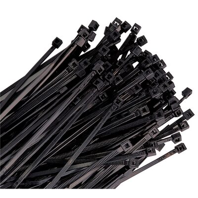 K Tool International Cable Zip Tie 14 in. Black 100/Pack 120 lb. Tensile