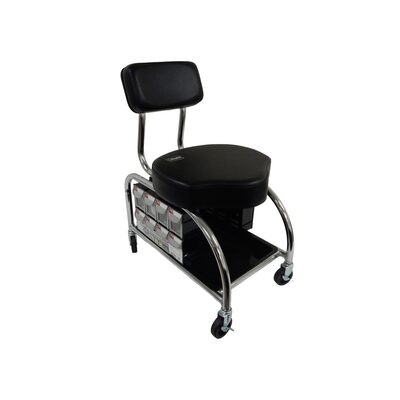 ShopSol Heavy Duty 450 Pound Capacity Tool Trolley with Backrest and 16 Flip-Out Small Parts Storage Bins