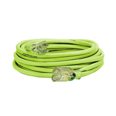 Legacy Manufacturing Flexzilla Pro Extension Cord, 14/3 AWG SJTW, 25', Outdoor, Lighted Plug