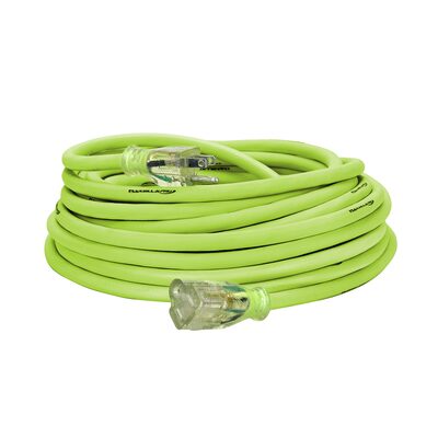 Legacy Manufacturing Flexzilla Pro Extension Cord, 12/3 AWG SJTW, 50', Outdoor, Lighted Plug