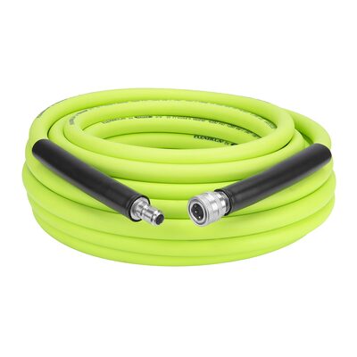 Legacy Manufacturing Flexzilla Pressure Washer Hose, 3/8" x 50�, 4200PSI, Integrated Quick Connect Fittings, ZillaGreen