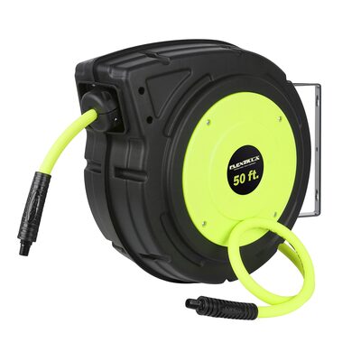 Legacy Manufacturing Flexzilla Enclosed Plastic Retractable Air Hose Reel, 3/8" x 50'