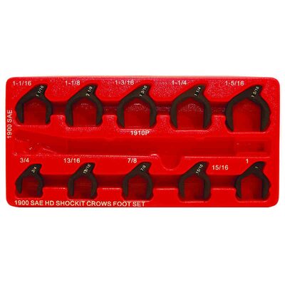 Milton Industries LTI Tool By MIlton 10 Piece SAE SHOCKIT Crows Foot Set - Heavy Duty Industrial Hydraulic