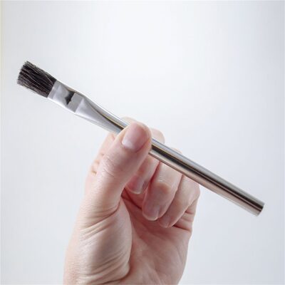 Mack Brushes 7-2 7 Series Acid Brush, #2, 6 in OAL, 1/2 in W, 100% Stiff Horsehair, Tin Handle