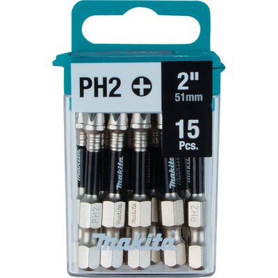 Makita Impact XPS #2 Phillips 2" Power Bit, 15/Pk