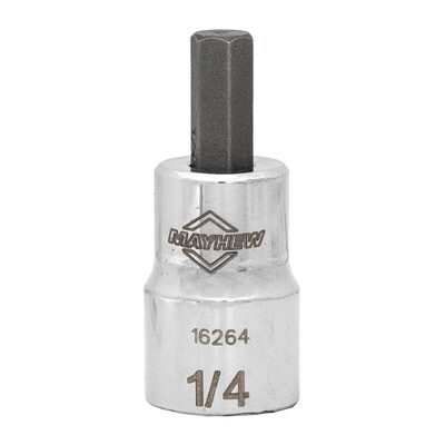 Mayhew Mayhew 1/4-Inch SAE Hex Short Insert Socket Bit, 3/8-Inch Drive