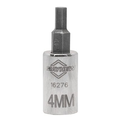 Mayhew Mayhew 4 MM Metric Hex Short Insert Socket Bit, 1/4-Inch Drive