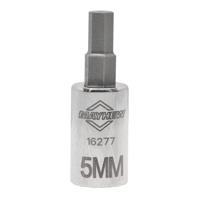 Mayhew Mayhew 5 MM Metric Hex Short Insert Socket Bit, 1/4-Inch Drive