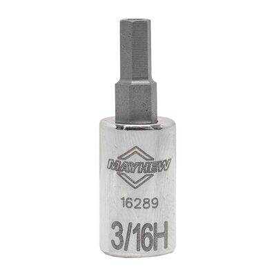 Mayhew Mayhew 3/16-Inch Tamper SAE Hex Short Insert Socket Bit, 1/4-Inch Drive