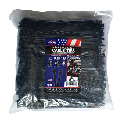 Mayhew 8" 40 lbs Heat Stable Cable Ties 1000/Bag