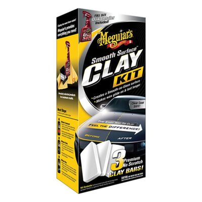 Meguiars Smooth Surface G191700 Clay Kit, 60 g Clay Bar, 16 oz Quik Detailer Clay Bar, Light Blue, Liquid