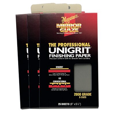 Meguiar's Automotive Mirror Glaze Unigrit Finishing Paper, 1000 Grit