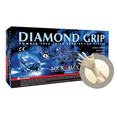 Microflex Diamond Grip MF-300 PF Latex Gloves Extra Large - 100 Pack