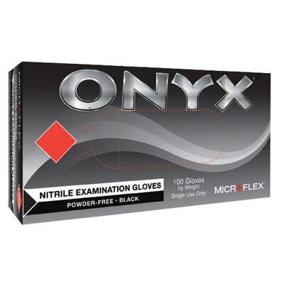Microflex ONYX BLACK NITRILE EXAM GLOVES LG. 100PK