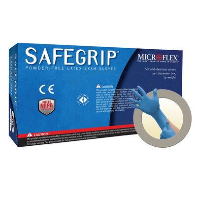 Microflex SAFEGRIP PF LATEX GLOVES MEDIUM 50PK