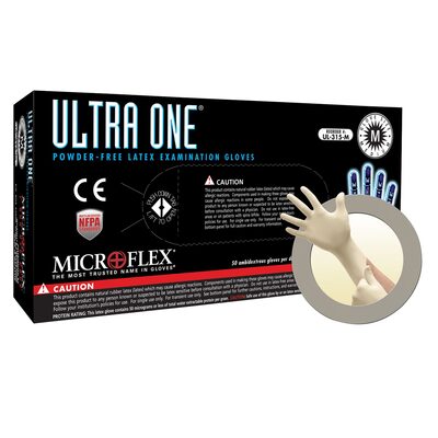 Microflex ULTRA ONE PF LATEX EXT CUFF EXAM GLOVES LARGE