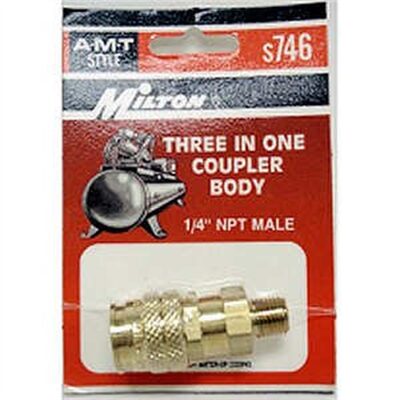 Milton Industries 3-Way 1/4" Male Body "A, M & T"