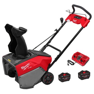 Milwaukee Tool M18 FUEL 21 Auger Propelled Dual Battery Single Stage Snow Blower Kit