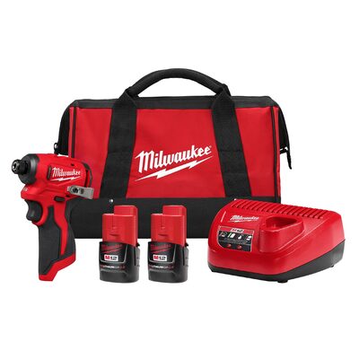 Milwaukee Tool M12 Subcompact Brushless 1/4 inch Hex Impact Driver Kit