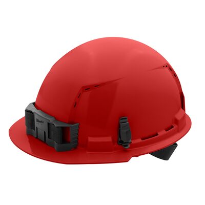 Milwaukee Tool BOLT Red Front Brim Vented Hard Hat w/4pt Ratcheting Suspension (USA) - Type 1, Class C