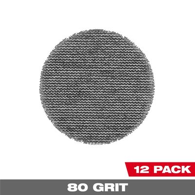 Milwaukee Tool 3 Inch 80 Grit Mesh Sanding Discs with POWERGRID Tear Resistant Mesh &hyphen; (12 PK) + Pad Saver