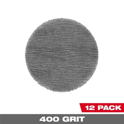 Milwaukee Tool 3 Inch 400 Grit Mesh Sanding Discs with POWERGRID Tear Resistant Mesh &hyphen; (12 PK) + Pad Saver