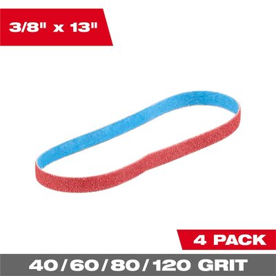 Milwaukee Tool 3/8 Inch x 13 Inch 60 Grit Bandfile Belts 4 pack