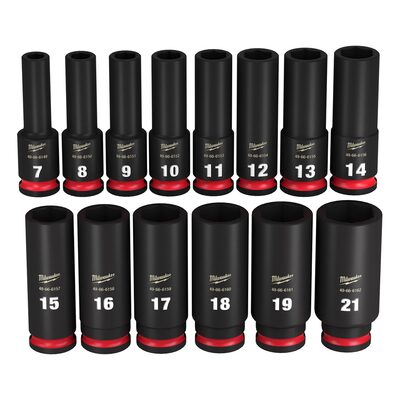 Milwaukee Tool 14PC SHOCKWAVE Impact Duty  3/8" Drive Metric Deep 6 Point Socket Set