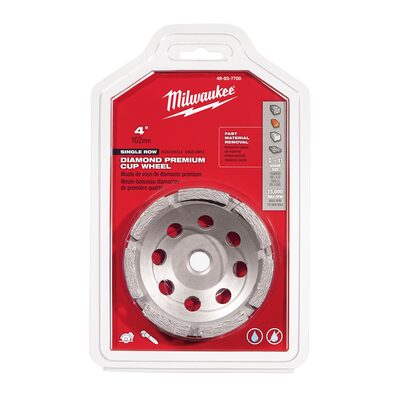 Milwaukee Tool 4" Diamond Cup Wheel Single Row