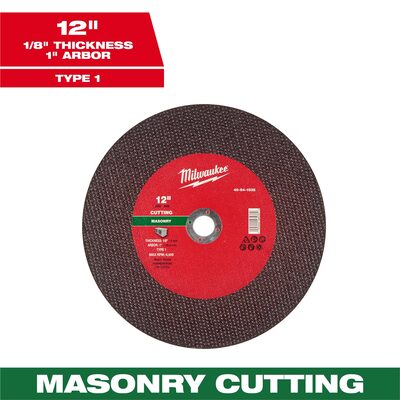 Milwaukee Tool 12" x 1/8" x 1" Masonry Cut Off Wheel -Type 1