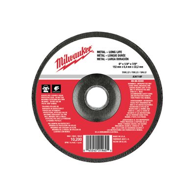 Milwaukee Tool 6" x 1/4" x 7/8" Grinding Wheel (Type 27)