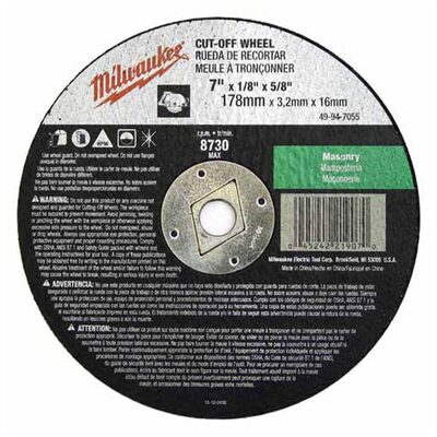 Milwaukee Tool 7" x 3/32" x 5/8" Cut-Off Wheel (Type 1)