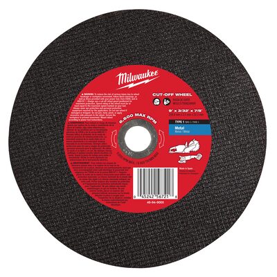 Milwaukee Tool 9" x 3/32" x 7/8" Cut-Off Wheel (Type 1)
