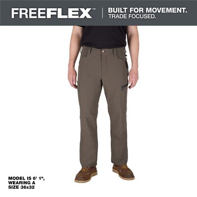 Milwaukee Tool FREEFLEX Tech Pants - Brown 38 X 32