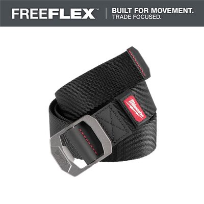 Milwaukee Tool FREEFLEX Nylon Webbing 1.5 Inch Belt - Black - Extra Large
