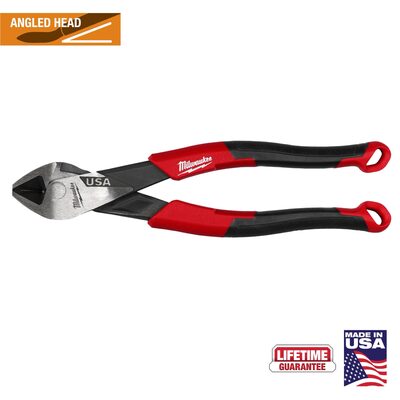 Milwaukee Tool 8 Inch Angled Head Diagonal Comfort Grip Cutting Pliers (USA)