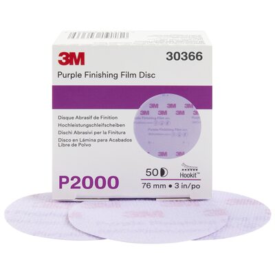 3M Hookit Purple Finishing Film Abrasive Disc 260L, 30366, 3 in, P2000