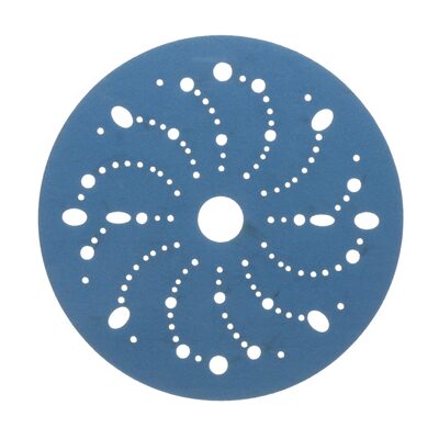 3M Hookit Blue Abrasive Disc 321U, 36180, 6 in, 320, Multi-hole
