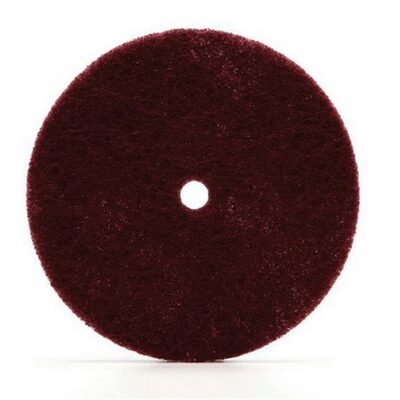 3M Scotch-Brite 77225 Clean and Finish Disc, 6 in Dia, 80 Grit, Hook and Loop, White