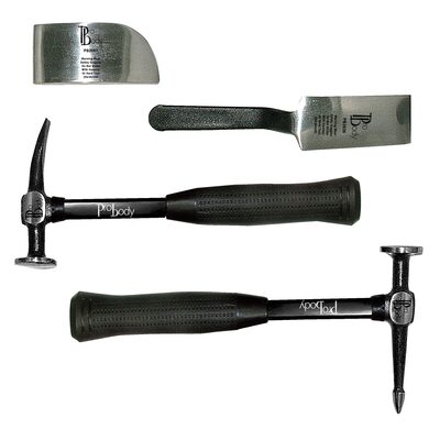 Mechanic's Time Savers 4-Pc Autobody repair kit with fiberglass handles