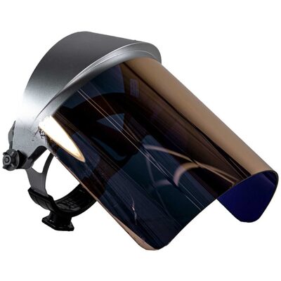 Oberon Face Shield with Ratcheting Headgear - Heat Reflective - Window: Cobolt Blue